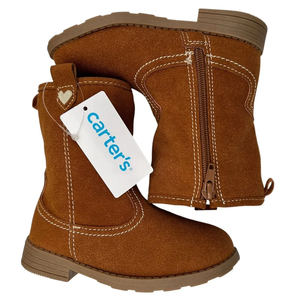 Carters‎ Little Girls Western Slouch Fashion Boots Size 12 Brown Mid Calf